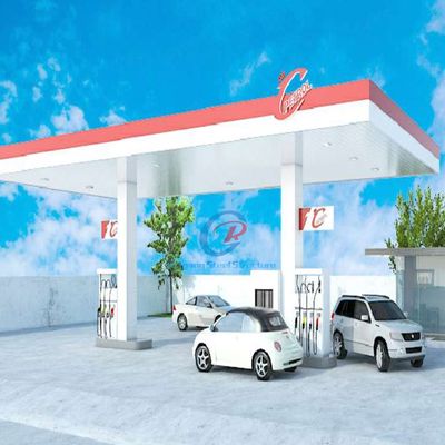 Cấu trúc thép hiện đại trạm xăng trạm không gian thép tiền chế