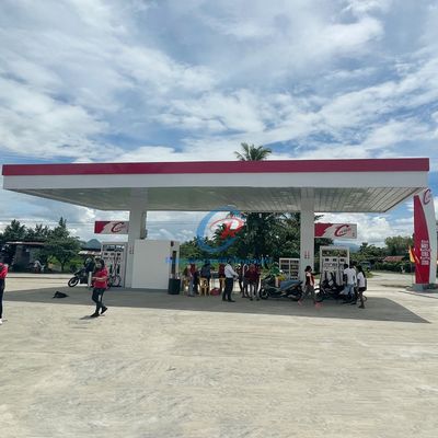 Chất liệu thép bền Custom Canopy Metal mái cho trạm xăng